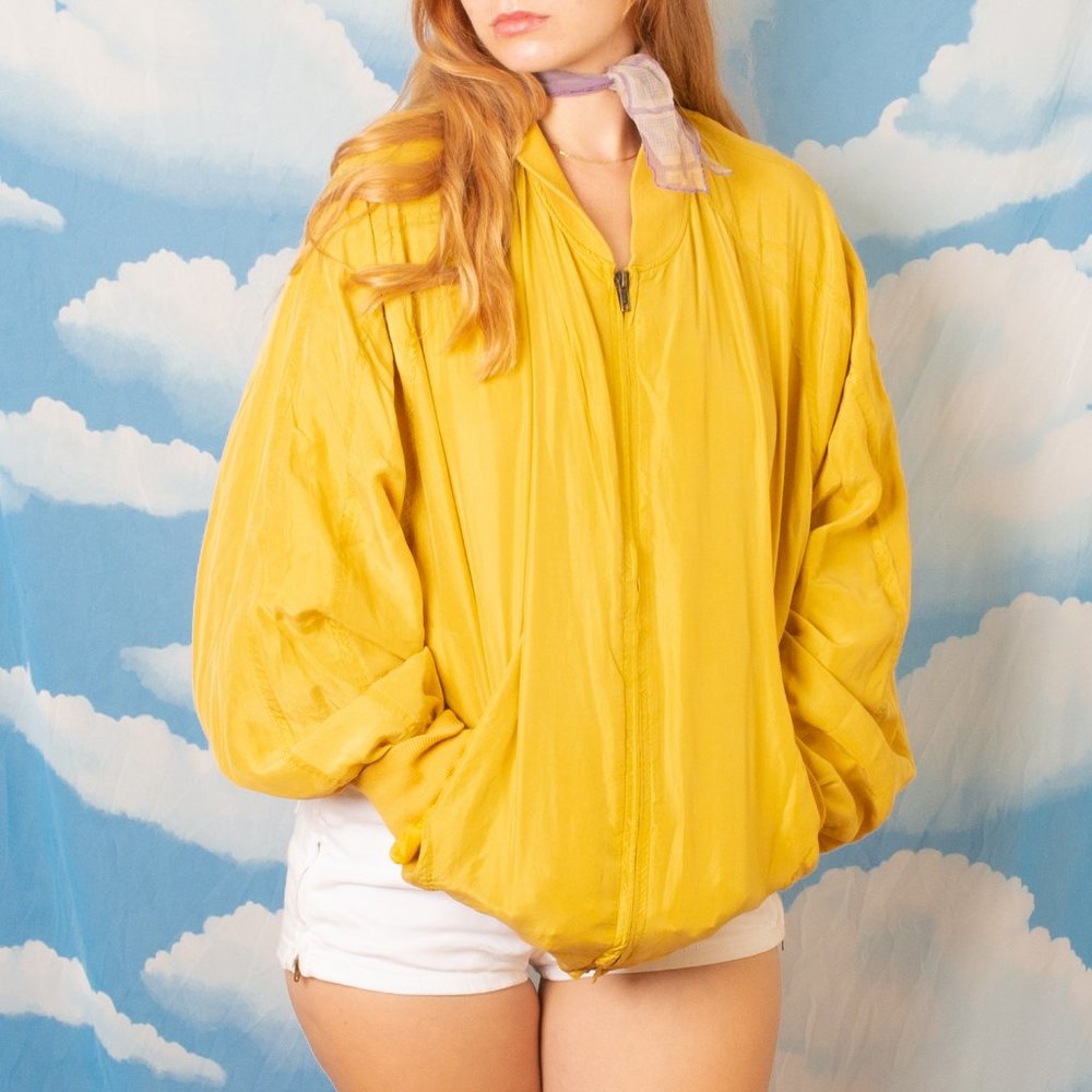 🚖Vintage Italian Molisani Yellow Bomber Jacket